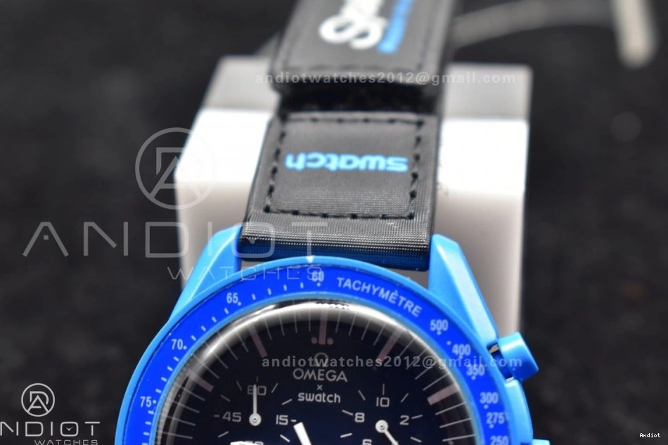on Mission to Quartz Swatch Neptune Nylon Moonwatch Omega Bioceramic x Strap 0107